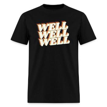 Vintage "Well Well Well" Triple Word Design - Men's T-Shirt - black - Front - Jose (178cm)