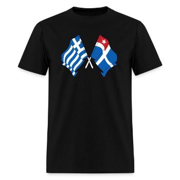 Flag of Greece and flag island crete - Men's T-Shirt - black - Front - Jose (178cm)