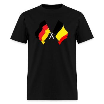 Flag of Germany and flag of Belgium - Men's T-Shirt - black - Front - Jose (178cm)