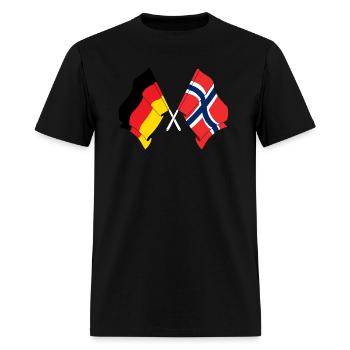 Flag of Germany and flag of Norway - Men's T-Shirt - black - Front - Jose (178cm)