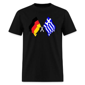 Flag of Germany and flag of Greece - Men's T-Shirt - black - Front - Jose (178cm)