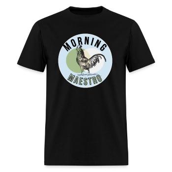 MORNING MAESTRO ROOSTER T-SHIRT, STICKERS - Men's T-Shirt - black - Front - Jose (178cm)