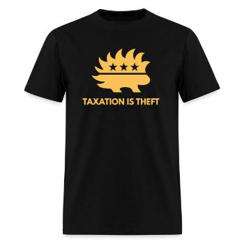 Taxation Is Theft Libertarian Porcupine Capitalist - Men's T-Shirt - black - Front - Jose (178cm)