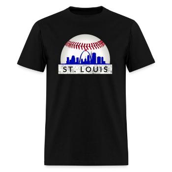 Saint Louis Robe Cardinal Rouge Ville natale Skyline Gi - T-shirt Homme - noir - Devant - Jose (178cm)