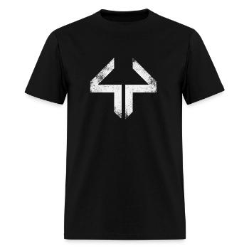 Thick44 Distressed Logo - Men's T-Shirt - black - Front - Jose (178cm)