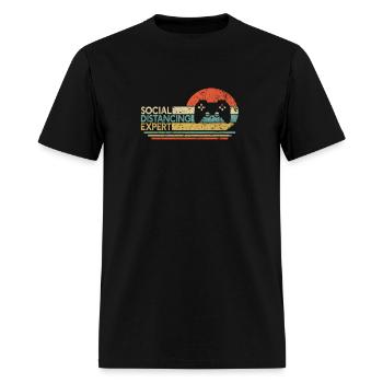 Social Distancing Expert Gaming Video Gamer Gift - Men's T-Shirt - black - Front - Jose (178cm)