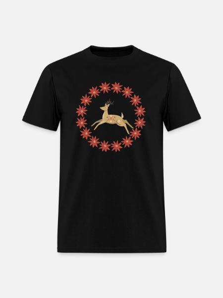 Retro Reindeer Ornament - Men's T-Shirt - black