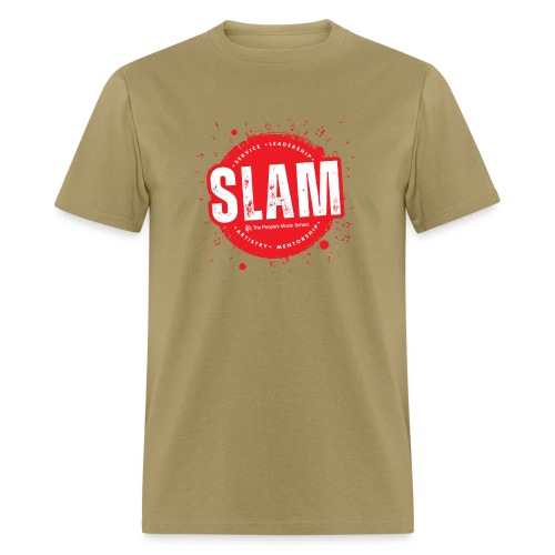 SLAM at TPMS - red with music notes - Men's T-Shirt