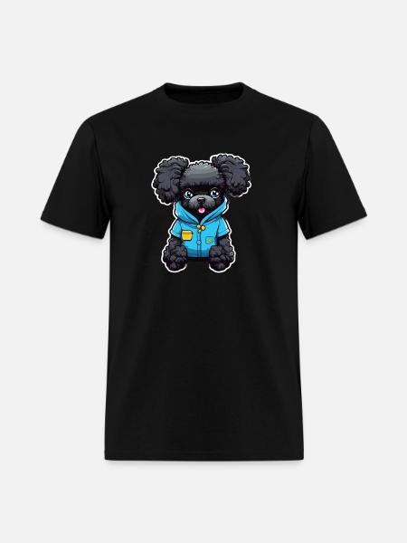 Poodle in Blue Pajamas - Men's T-Shirt - black