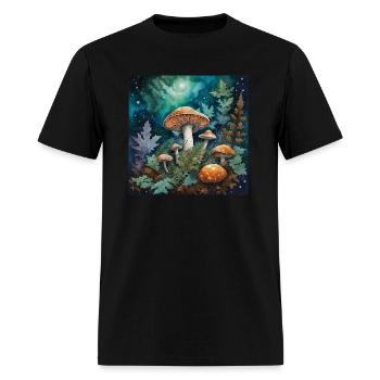 Full Moon Mushroom Nature T-Shirt - Men's T-Shirt - black - Front - Jose (178cm)