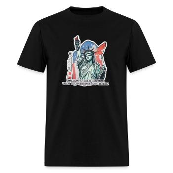 liberty statue quote - Men's T-Shirt - black - Front - Jose (178cm)