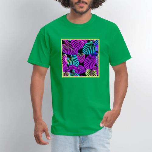NeonLeaf Harmony Vibrant Pattern - Men's T-Shirt