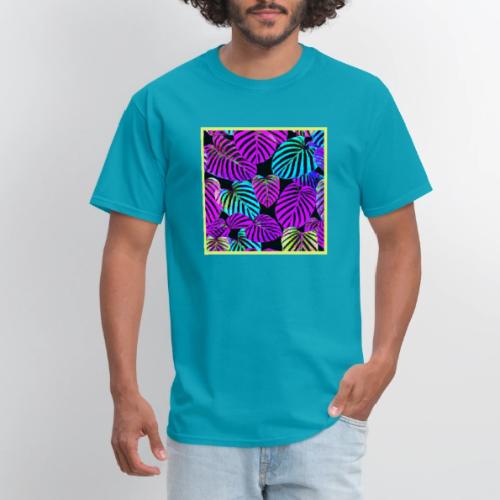 NeonLeaf Harmony Vibrant Pattern - Men's T-Shirt