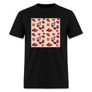 Artsy heart pattern - Men's T-Shirt - black - Front - Jose (178cm)