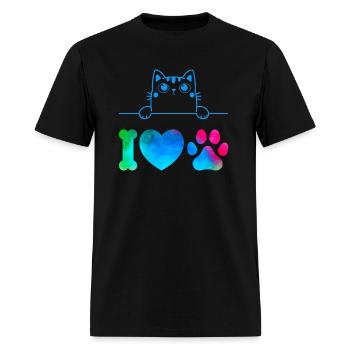 i love cat - Men's T-Shirt - black - Front - Jose (178cm)