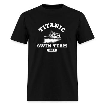 titanic titanic swim team funny humor vintage - Men's T-Shirt - black - Front - Jose (178cm)