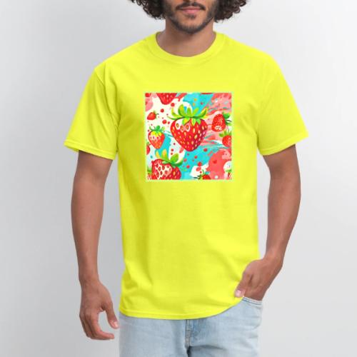 Strawberry Splash Pattern - Men's T-Shirt