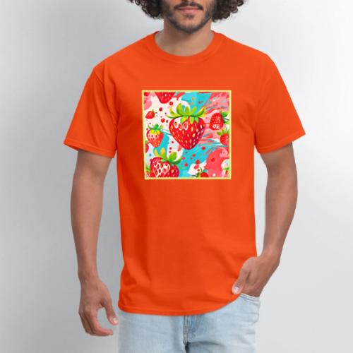 Strawberry Splash Pattern - Men's T-Shirt