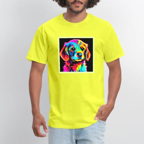 Rainbow Dog Portrait Art - Men's T-Shirt