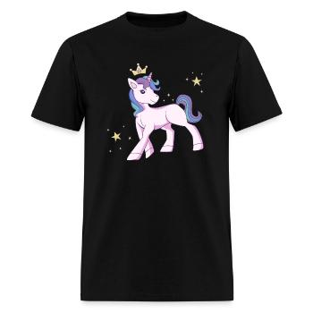 Royal Unicorn, princess, unicorn, crown, stars - Men's T-Shirt - black - Front - Jose (178cm)