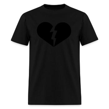 broken heart, heart broken, Love, Heart, Heartbeat - Men's T-Shirt - black - Front - Jose (178cm)