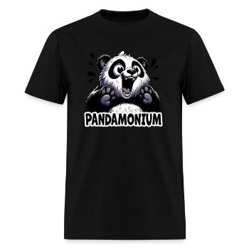 Pandamonium - Panda Pun - Men's T-Shirt - black - Front - Jose (178cm)