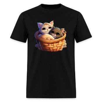 Chibi Cats - Men's T-Shirt - black - Front - Jose (178cm)