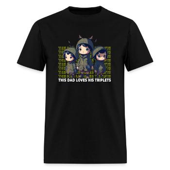 Ce père aime ses triplés - T-shirt Homme - noir - Devant - Jose (178cm)