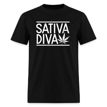 Cannabis Sativa Shirt Sativa Diva Gift - Men's T-Shirt - black - Front - Jose (178cm)