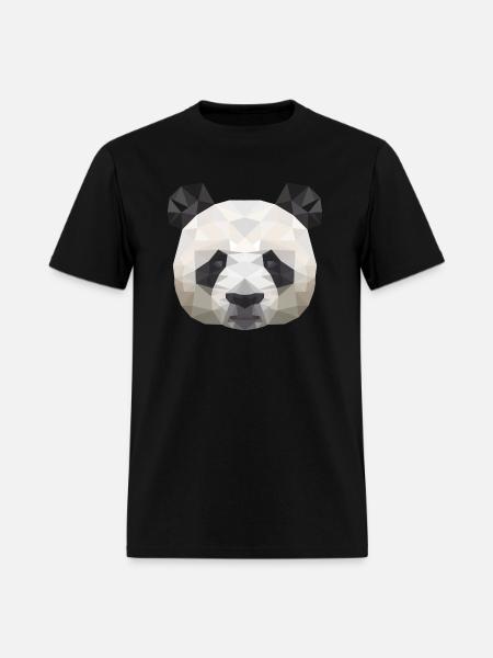 Panda Polygonal - Men's T-Shirt - black