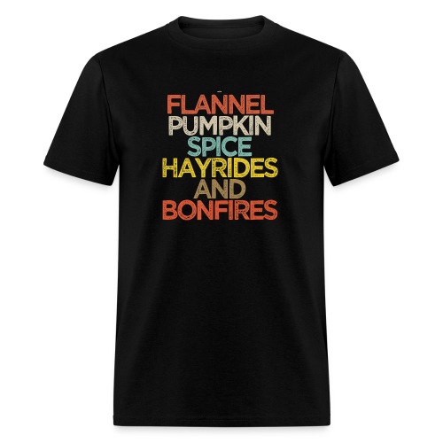 Funny flannel pumpkin spice hayrides and bonfires - Men's T-Shirt