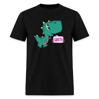 GRETA - Lovely girl name with cute dinosaur - Men's T-Shirt - black - Front - Jose (178cm)