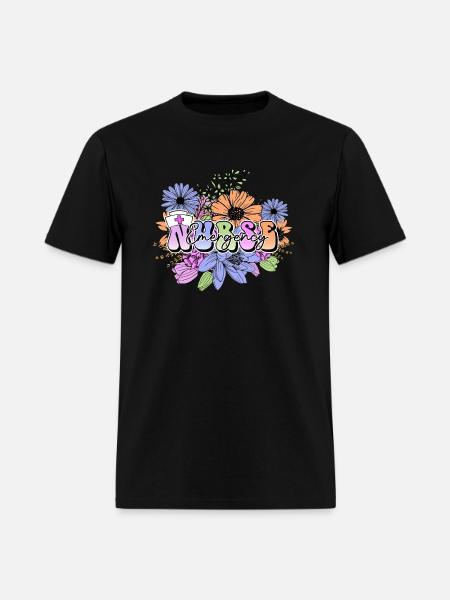 Emergency Nurse flowers - Men's T-Shirt - black