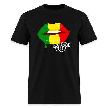 Reggae pour drapeau rastafari Lèvres Reggae - T-shirt Homme - noir - Devant - Jose (178cm)