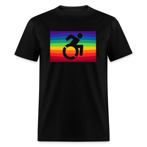 Rainbow wheelchair, LGBTQ flag 001 - Men's T-Shirt