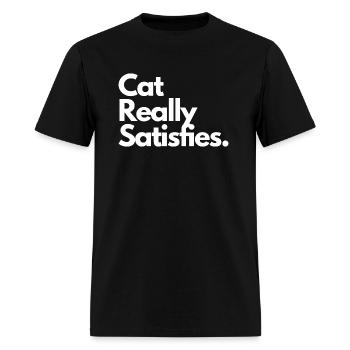 Cat Really Satisfies. - Men's T-Shirt - black - Front - Jose (178cm)