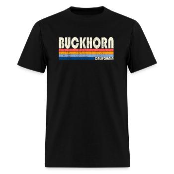 Vintage Retro 70S 80S Style Ville natale de Buckhorn C - T-shirt Homme - noir - Devant - Jose (178cm)