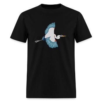 Grand héron Oiseau Oiseau Bleu - T-shirt Homme - noir - Devant - Jose (178cm)