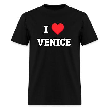 I HEART VENICE - Men's T-Shirt - black - Front - Jose (178cm)