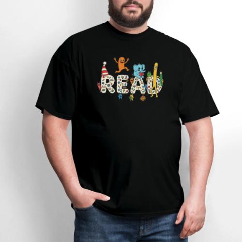 Whimsical READ Kids Cartoon - Men's T-Shirt