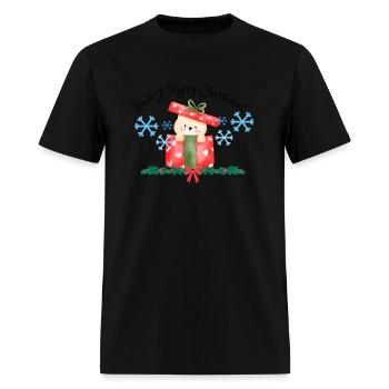 HAVE A MERRY CHRISTMAS GIFTBOX KITTEN! - Men's T-Shirt - black - Front - Jose (178cm)