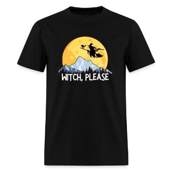 Witch Please Halloween Puns Full Moon Broom - Men's T-Shirt - black - Front - Jose (178cm)