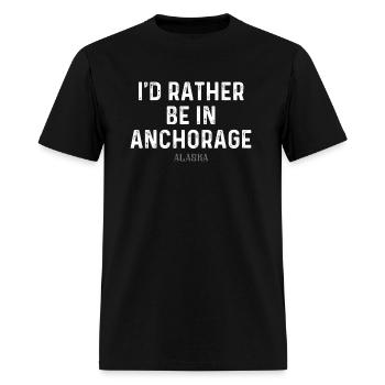 Je préfère être à Anchorage Alaa - T-shirt Homme - noir - Devant - Jose (178cm)