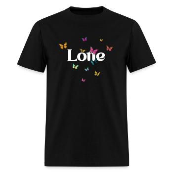 LOTTE - beautiful girl name with cute butterflies - Men's T-Shirt - black - Front - Jose (178cm)