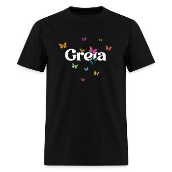 GRETA - beautiful girl name with cute butterflies - Men's T-Shirt - black - Front - Jose (178cm)