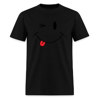 smile wink tongue out - Men's T-Shirt - black - Front - Jose (178cm)