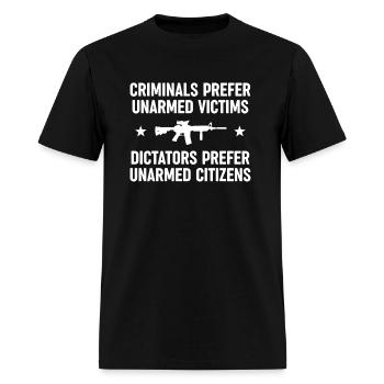 Les criminels préfèrent les armes non armées - T-shirt Homme - noir - Devant - Jose (178cm)