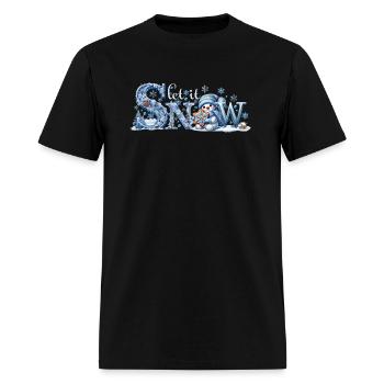 Let it Snow T-Shirt, Winter Lover Snowman Shirt - Men's T-Shirt - black - Front - Jose (178cm)