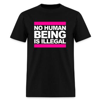 no human is illegal - The Original - Men's T-Shirt - black - Front - Jose (178cm)