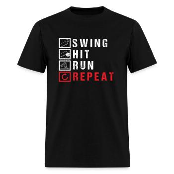 SWING HIT RUN REPEAT - Men's T-Shirt - black - Front - Jose (178cm)